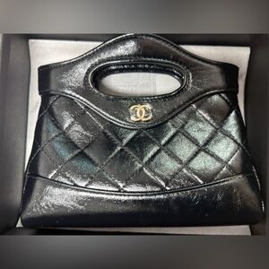 Chanel makeup bag black